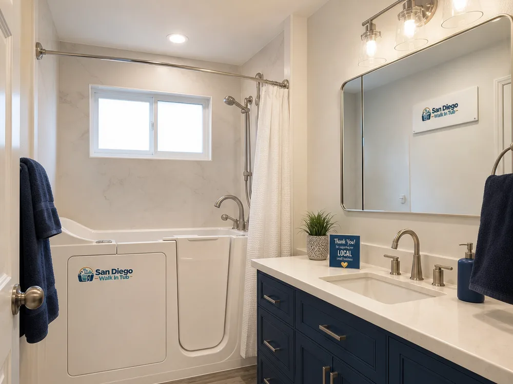 Finished bathroom with updated vanity, mirror lighting, bathroom-rated flooring, and exhaust fan
